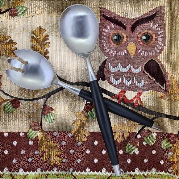 Futura Salad Serving Set 2pc Stainless Steel by Stanley Roberts TOPFLITE JAPAN - Picture 4 of 13